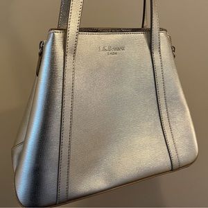 LK Bennett silver metallic bag in new condition